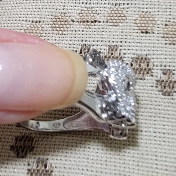 Unique Skull and Crossbones Black n White Diamond White Gold Ring size 7 - Picture 7 of 10